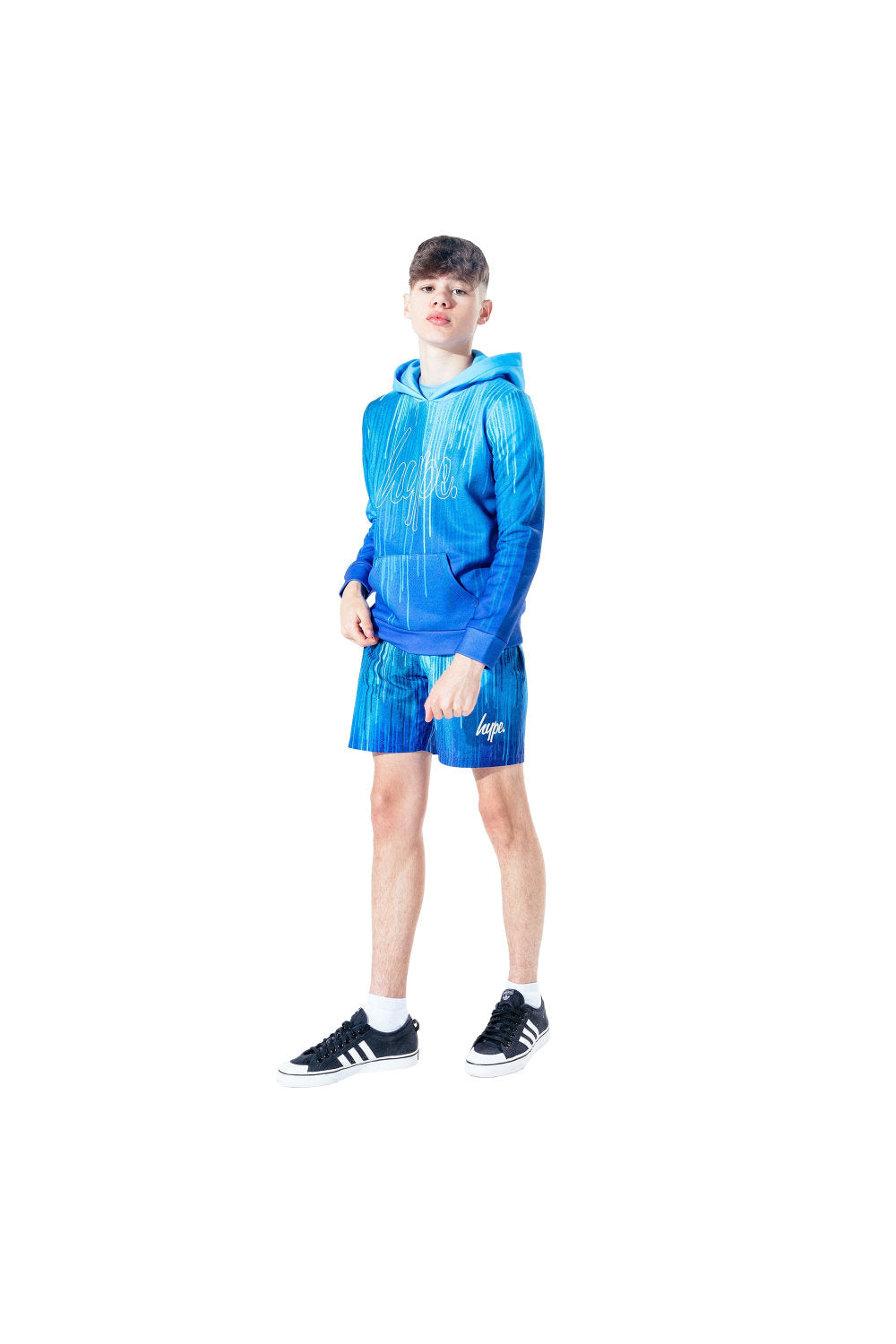 Boys Drips Pullover Hoodie - Blue/White