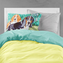 Load image into Gallery viewer, Basset Hound Double Trouble  Fabric Standard Pillowcase