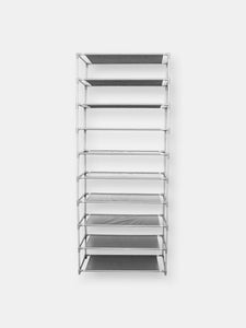 30  Pair Non-Woven Multi-Purpose Stackable Free-Standing Shoe Rack, Grey