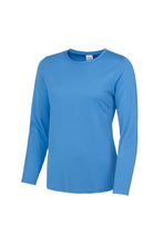 Load image into Gallery viewer, AWDis Just Cool Womens/Ladies Girlie Long Sleeve T-Shirt (Sapphire Blue)