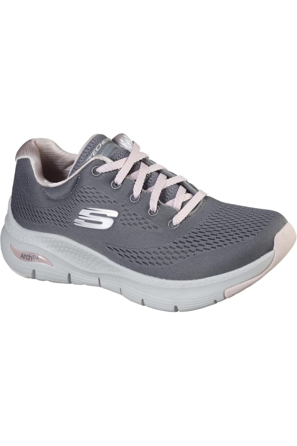 Womens/Ladies Arch Fit Sunny Outlook Sneaker - Gray/Pink
