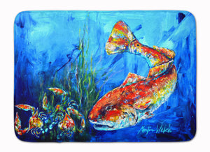 19 in x 27 in Scattered Red Fish Machine Washable Memory Foam Mat