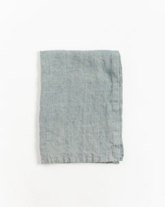 Stone Washed Linen Tea Towel - Navy