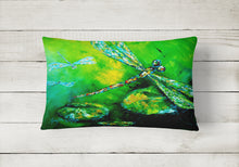 Load image into Gallery viewer, 12 in x 16 in  Outdoor Throw Pillow Dragonfly Summer Flies Canvas Fabric Decorative Pillow