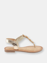 Load image into Gallery viewer, Carlie Gold Flat Sandals