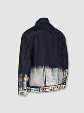 Load image into Gallery viewer, Longer Indigo Denim Jacket with Holographic Foil