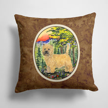 Load image into Gallery viewer, 14 in x 14 in Outdoor Throw PillowCairn Terrier Fabric Decorative Pillow
