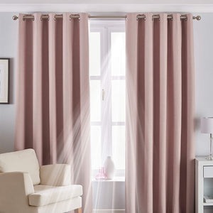 Riva Home Eclipse Blackout Eyelet Curtains (Blush Pink) (90 x 54in (229 x 137cm))