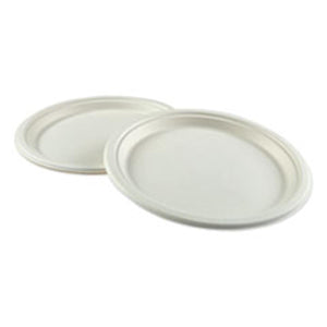 PLATEWF10 10 in. Bagasse Molded Fiber Dinnerware Plate - White