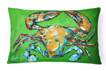 Load image into Gallery viewer, 12 in x 16 in  Outdoor Throw Pillow Wide Load Crab Canvas Fabric Decorative Pillow
