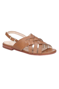 Womens/Ladies Riley Buckle Leather Strap Sandal (Tan)