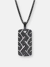 Load image into Gallery viewer, American Muscle Black Rhodium Plated Sterling Silver Tire Tread Black Diamond Tag
