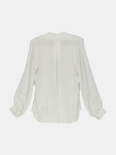 Load image into Gallery viewer, L&#39;agence Women&#39;s White Frill Button Down Casual Button-Down Shirt - M