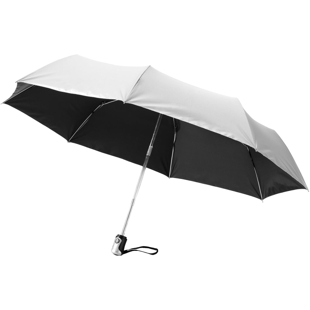 Bullet 21.5in Alex 3-Section Auto Open And Close Umbrella (Pack of 2) (Silver) (One Size)