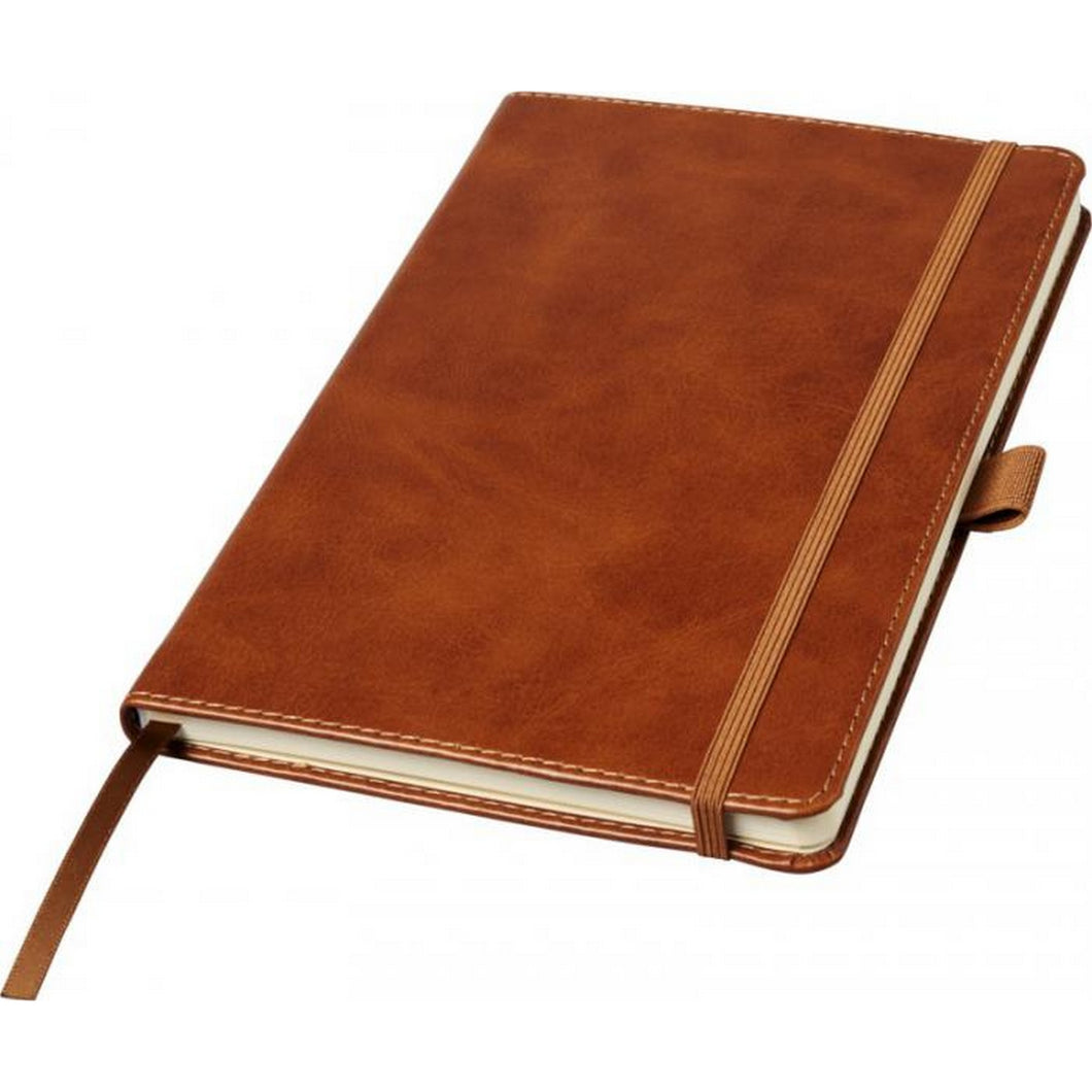 Luxe Coda A5 Leather Look Hard Cover Notebook (Brown) (A5)