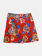 Load image into Gallery viewer, Women&#39;s Chili Red Multi Digital flowers Mini Skirt