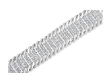 Load image into Gallery viewer, 14K White Gold 5.0 Cttw Round Brilliant Cut Diamond 7&quot; S Wave Serpentine Tennis Bracelet