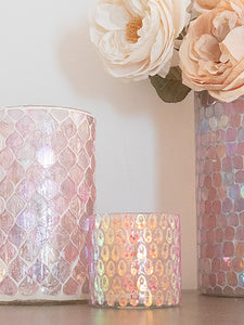 Diamond Mosaic Glass Votive + Vase