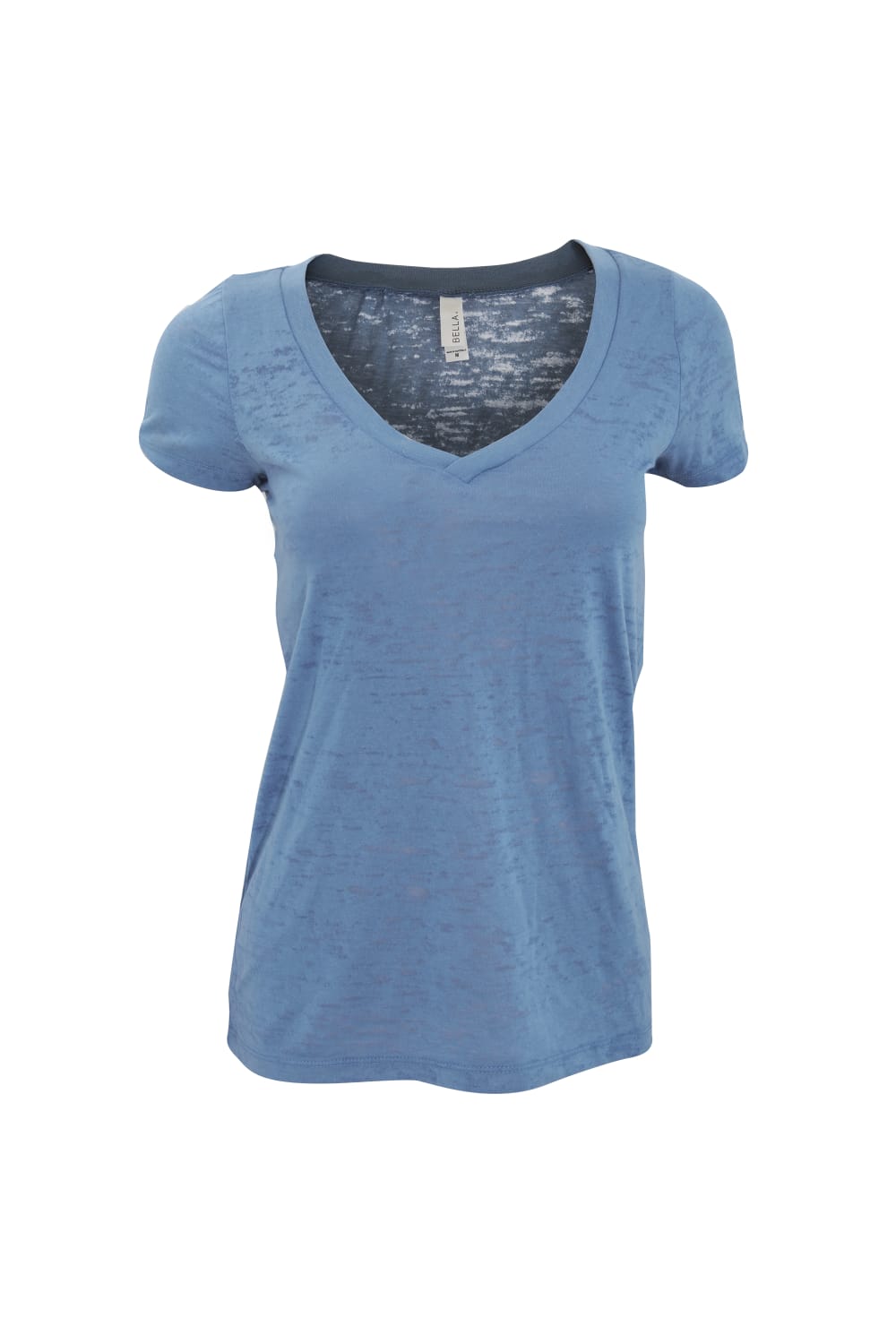Bella + Canvas Womens/Ladies Burnout V-Neck Short Sleeve T-Shirt (Steel Blue)