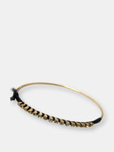 Load image into Gallery viewer, Crystal with Black Accent Bangle Bracelet in Gold