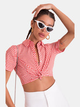 Load image into Gallery viewer, Back Cut Out Short Sleeve Crop Shirt