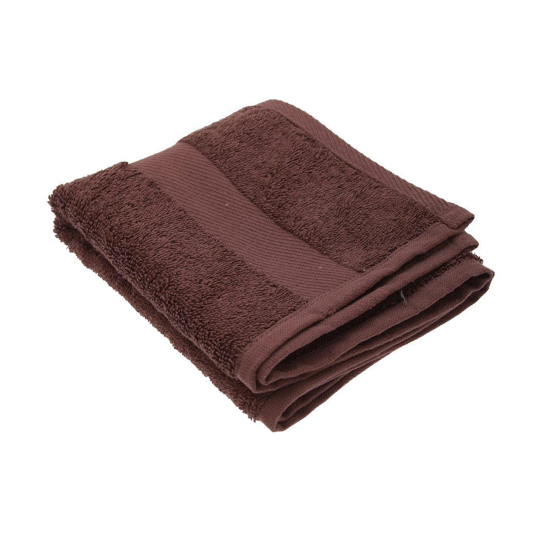 Jassz Premium Heavyweight Plain Guest Hand Towel 16 x 24 inches (Pack of 2) (Chocolate) (One Size)