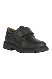 Boys Shaylax Leather School Shoes- Black