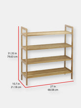 Load image into Gallery viewer, Oceanstar 4-Tier HPL Bamboo Shoe Rack, Natural