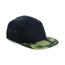 Load image into Gallery viewer, Beechfield Camouflage 5 Panel Baseball Cap (Pack of 2) (Black/ Jungle Camo)