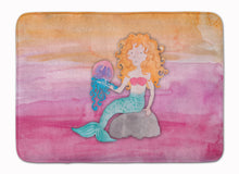 Load image into Gallery viewer, 19 in x 27 in Blonde Mermaid Watercolor Machine Washable Memory Foam Mat