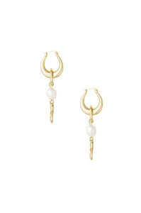 Butterfly High Pearl 18k Gold Plated Drop Earrings