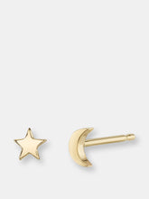 Load image into Gallery viewer, MINI MOON &amp; STAR EARRINGS