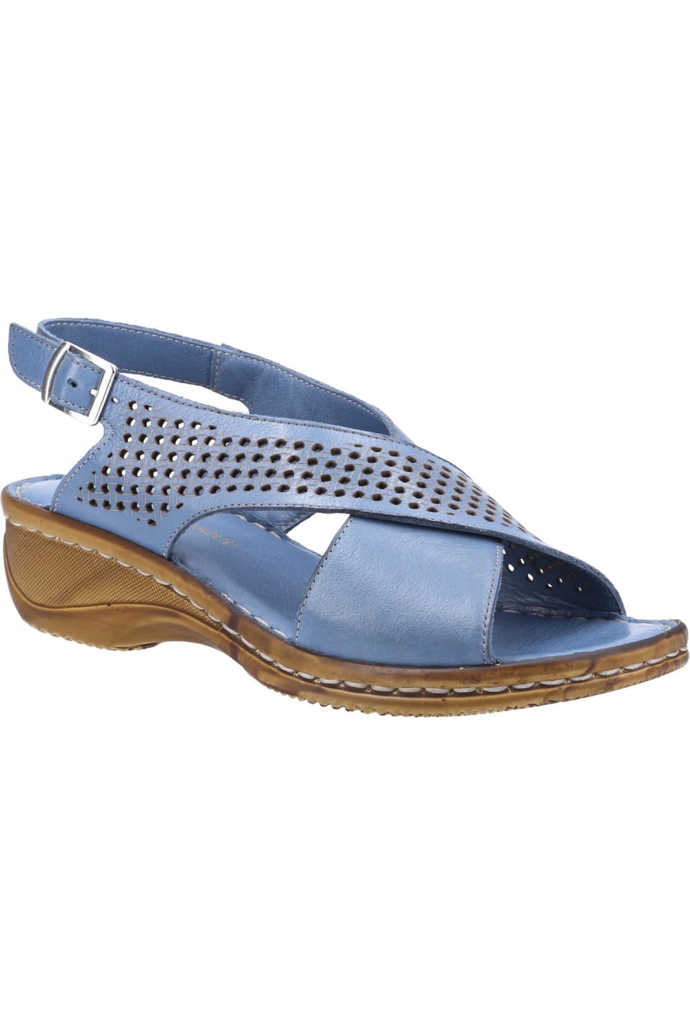 Womens/Ladies Judith Open Toe Leather Sandals - Blue