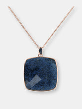 Load image into Gallery viewer, Natural Stone Squared Pendant Necklace With Pave