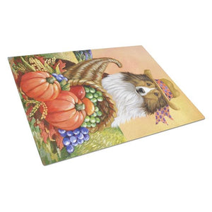 PPP3185LCB Sheltie Autumn Glass Cutting Board - Large