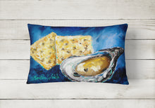Load image into Gallery viewer, 12 in x 16 in  Outdoor Throw Pillow Oysters Two Crackers Canvas Fabric Decorative Pillow
