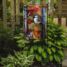 Load image into Gallery viewer, 11 x 15 1/2 in. Polyester Fence Sitter Chickadee Garden Flag 2-Sided 2-Ply
