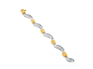 Original Classics 10K Two-Tone Gold Baguette Cut Diamond Spiral Bracelet