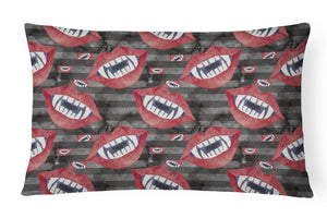 12 in x 16 in  Outdoor Throw Pillow Watecolor Halloween Vampire Teeth Canvas Fabric Decorative Pillow