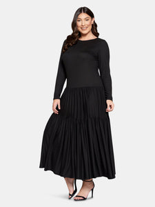 Tiered Maxi Dress with Long Sleeves