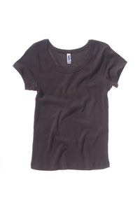 Bella + Canvas Womens/Ladies Baby Rib Short Sleeve Scoop Neck T-Shirt (Chocolate)