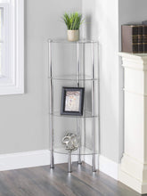 Load image into Gallery viewer, 4 Tier Multi Use Arc Glass Corner Shelf, Clear