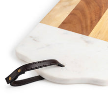 Load image into Gallery viewer, Darvaza White Marble &amp; Wood Cutting Board