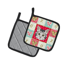 Load image into Gallery viewer, American Bobtail Cat Love Pair of Pot Holders