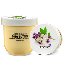Load image into Gallery viewer, Lovery Lavender Jasmine Body Butter - Ultra Hydrating Shea Butter Cream