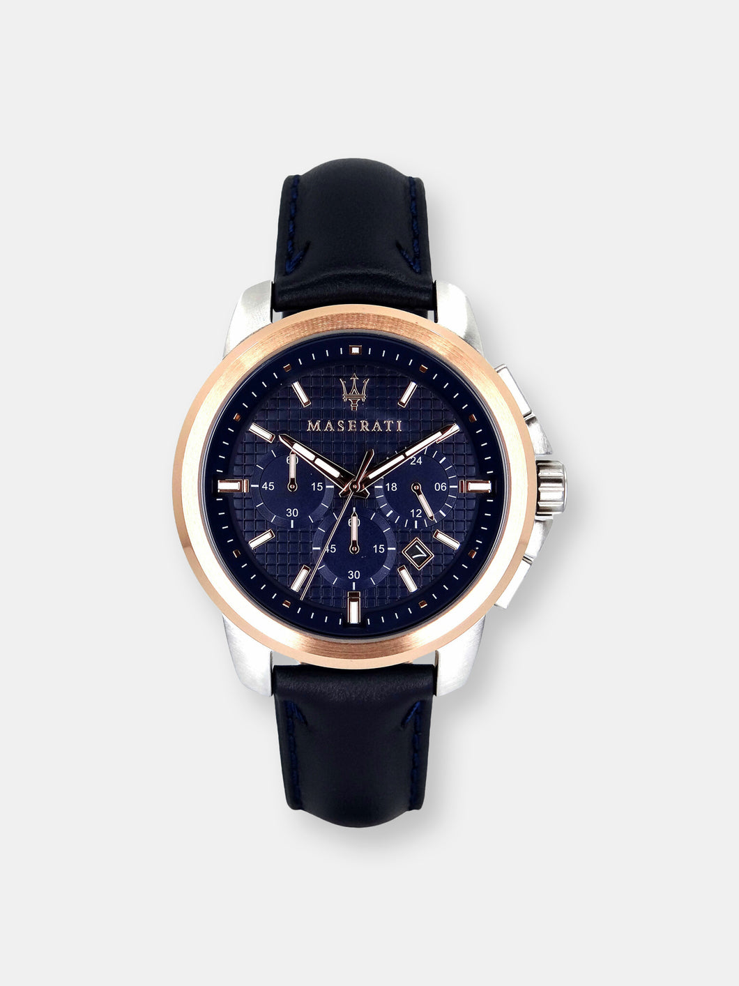 Maserati Men's Successo R8871621015 Blue Leather Quartz Fashion Watch
