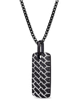 Load image into Gallery viewer, Fast Track Black Rhodium Plated Sterling Silver Tire Tread Black Diamond Tag