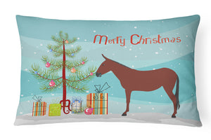 12 in x 16 in  Outdoor Throw Pillow Hinny Horse Donkey Christmas Canvas Fabric Decorative Pillow