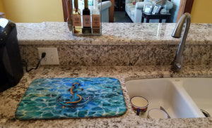 14 in x 21 in Anchor and Rope Dish Drying Mat
