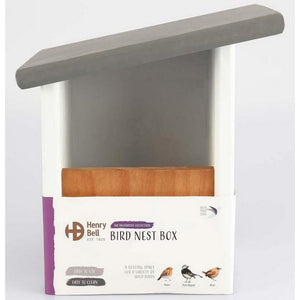 Henry Bell Elegance Sloping Roof Open Front Nest Box (White/Gray) (One Size)